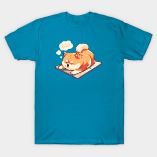 Cute shiba trying to do yoga T-Shirt